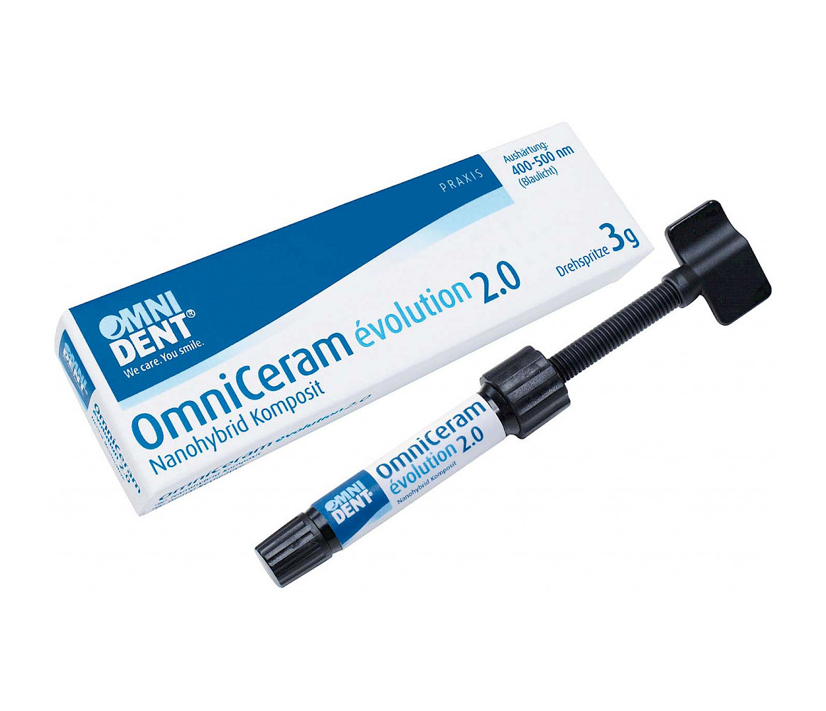 Rasina compozita pentru obturatii dentare, seringa, OmniCeram evolution 2.0, Omnident, nuanta A2,3g
