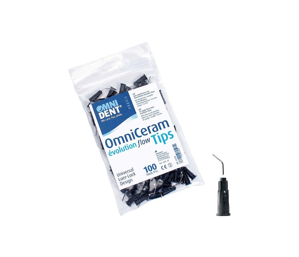 Varfuri aplicatoare seringi pentru rasina compozita flow, Omniceram evolution flow, Omnident, 100 buc