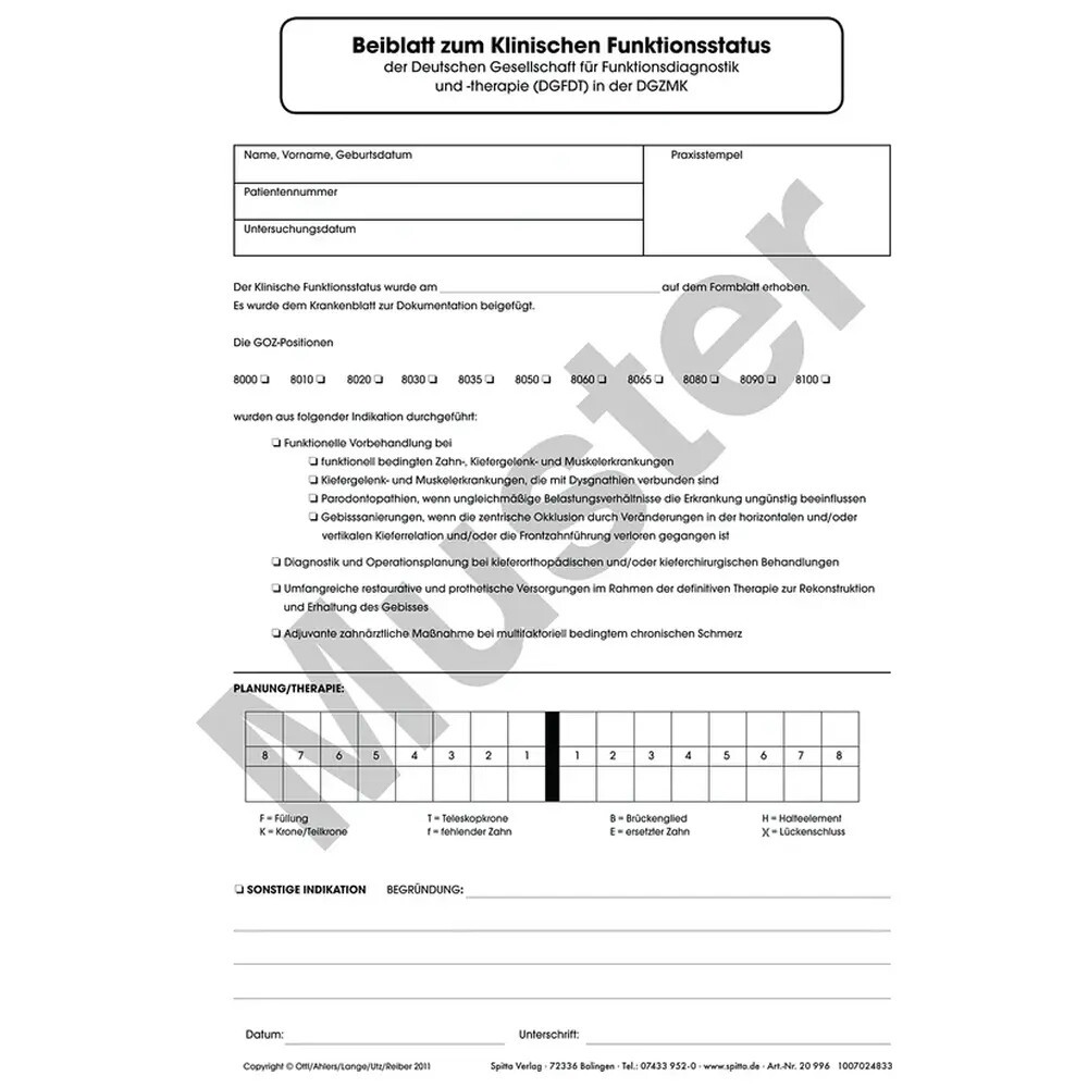 Beiblatt Klinischer Funktionsstatus