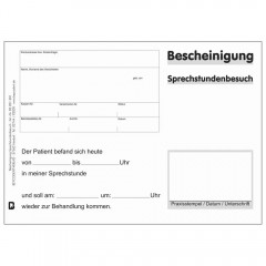 Bescheinigung über Sprechstundenbesuch