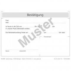 Bestätigung einer Behandlung