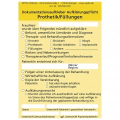 Dokumentationsaufkleber Aufklärungspflicht