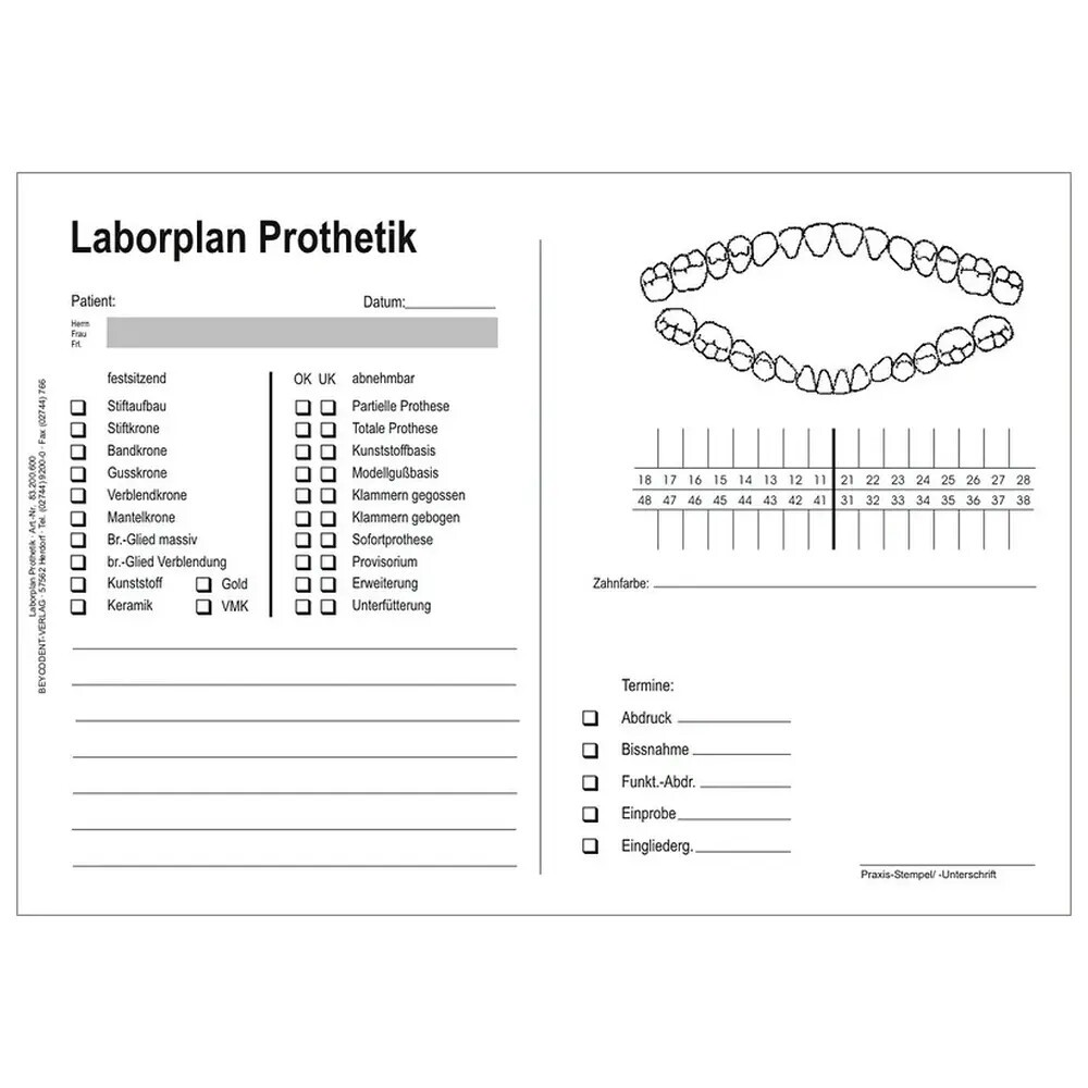 Laborplan-Prothetik