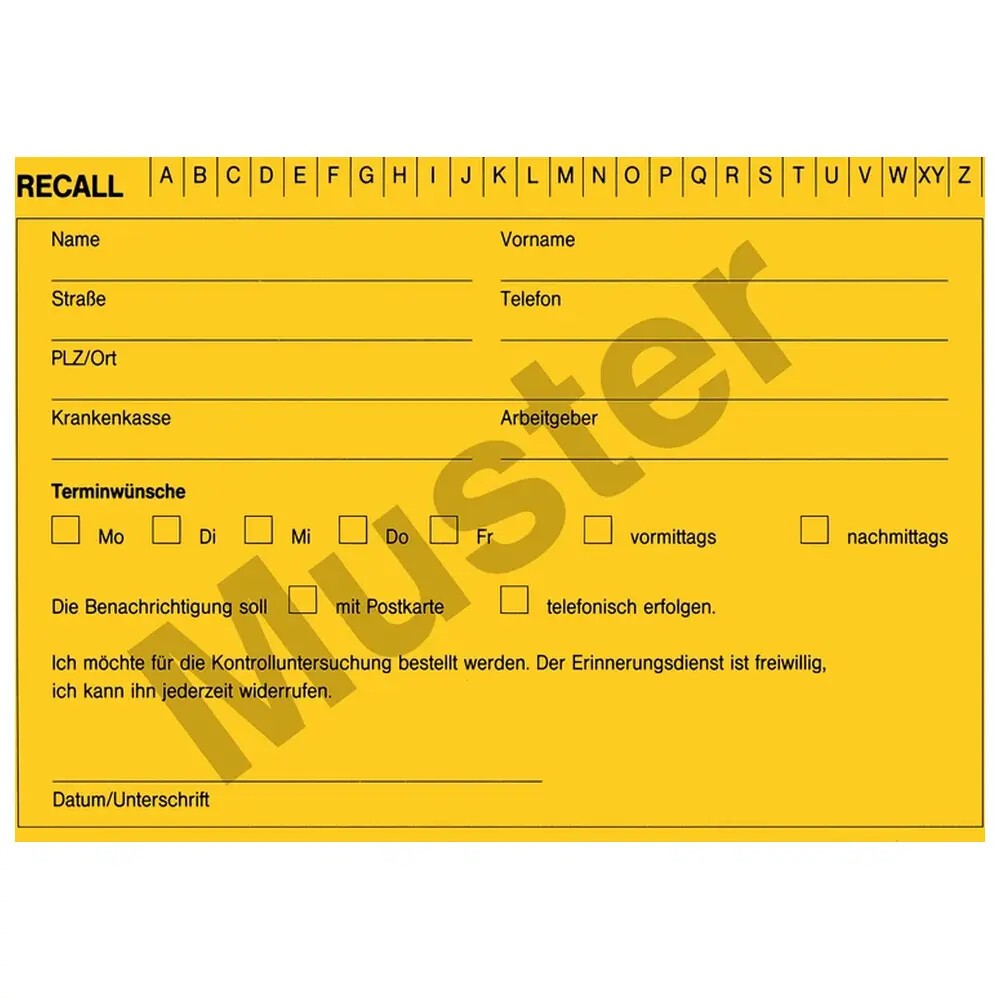 REC Recallkarteikarte