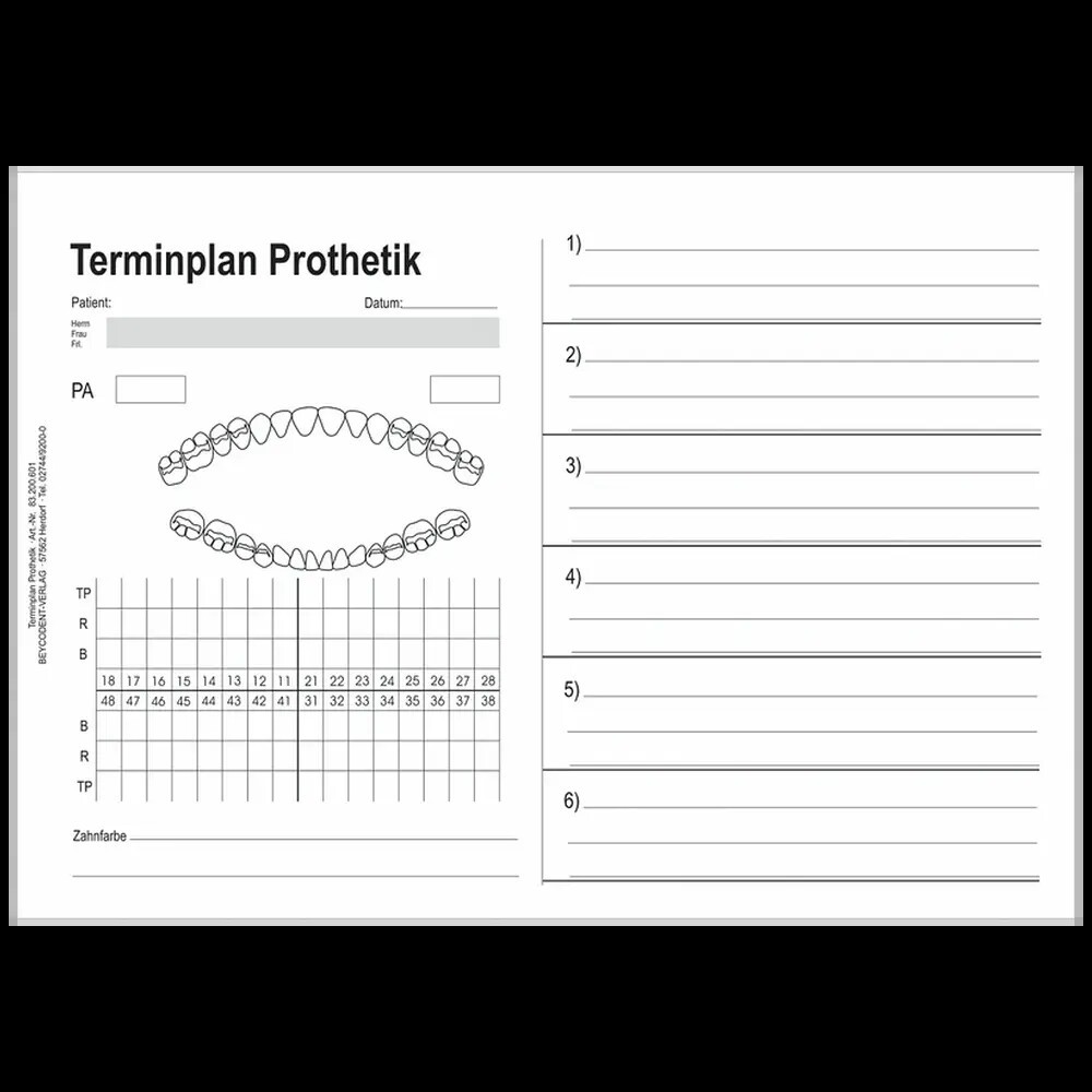 Terminplan Prothetik